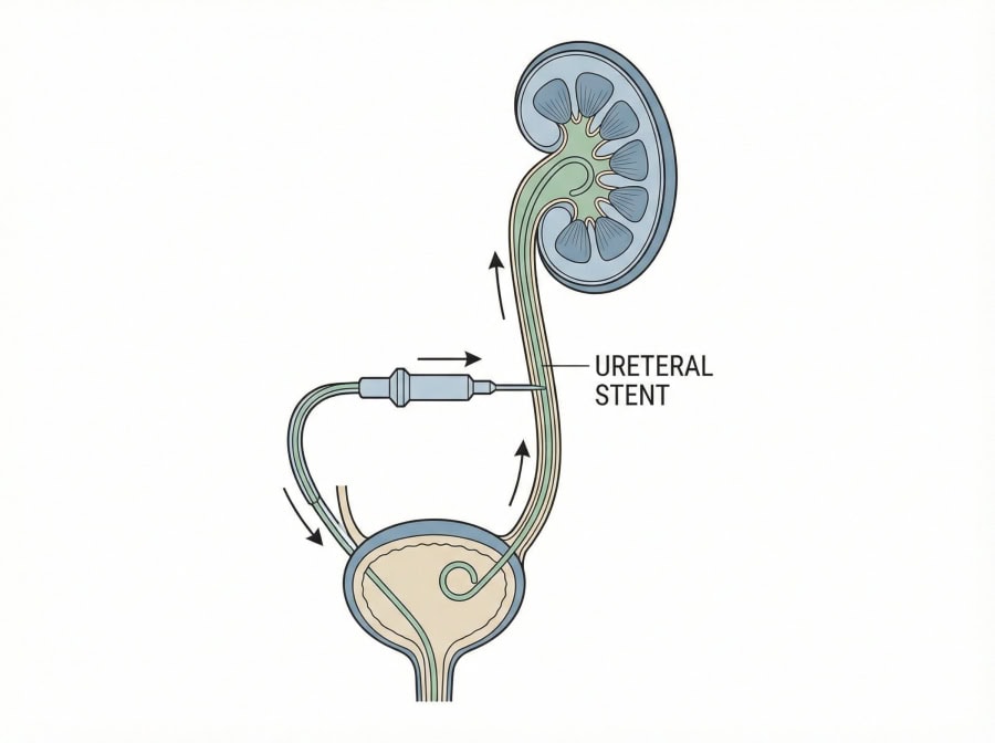 Montare stent ureteral